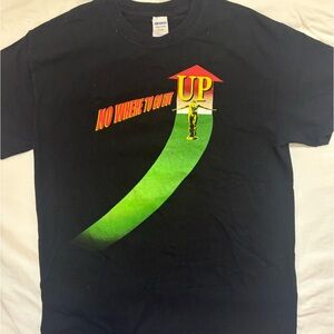 Black Y2K Graphic Motivational T-Shirt size medium